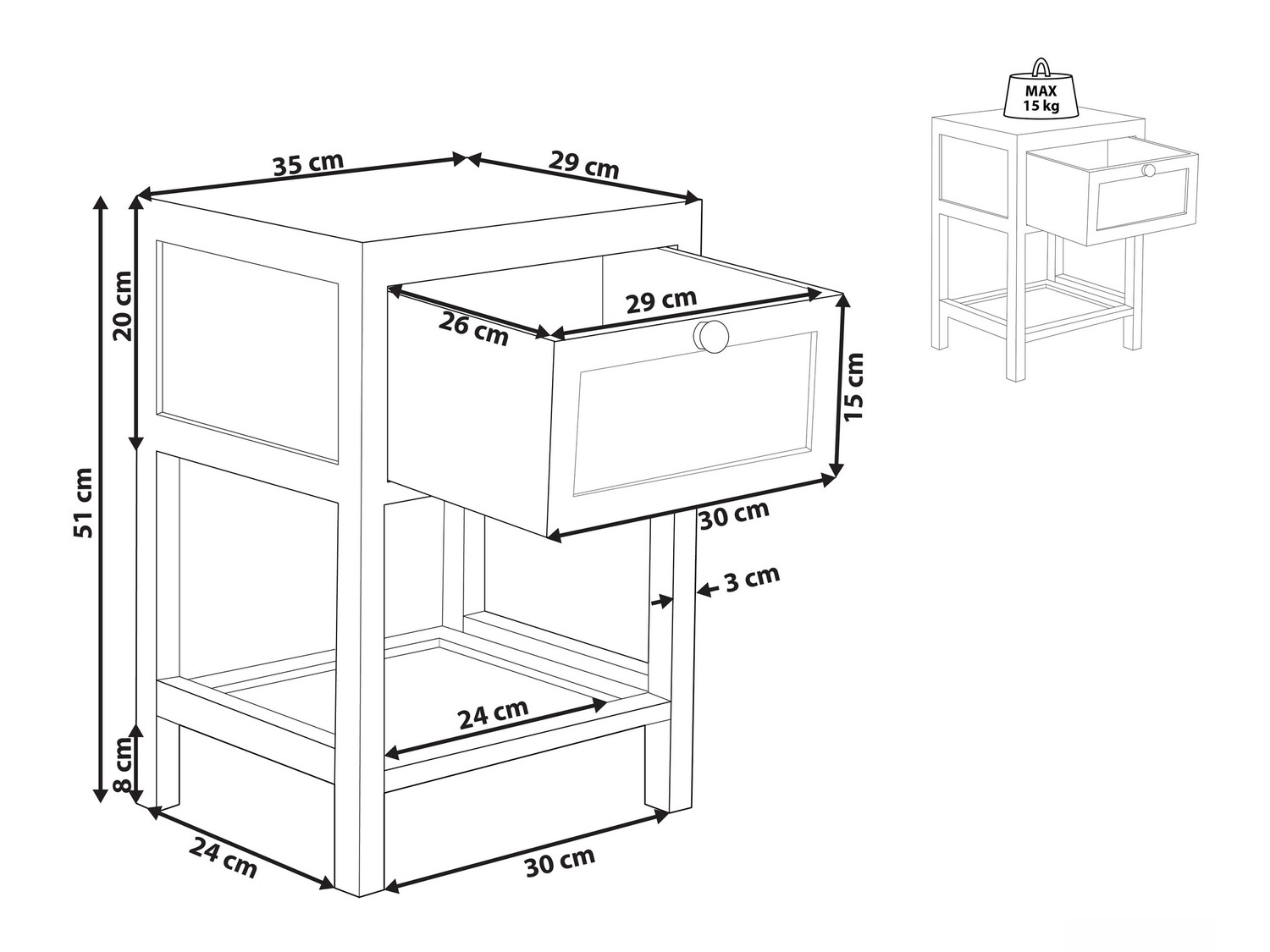 Noćni ormarić Berwyn 822