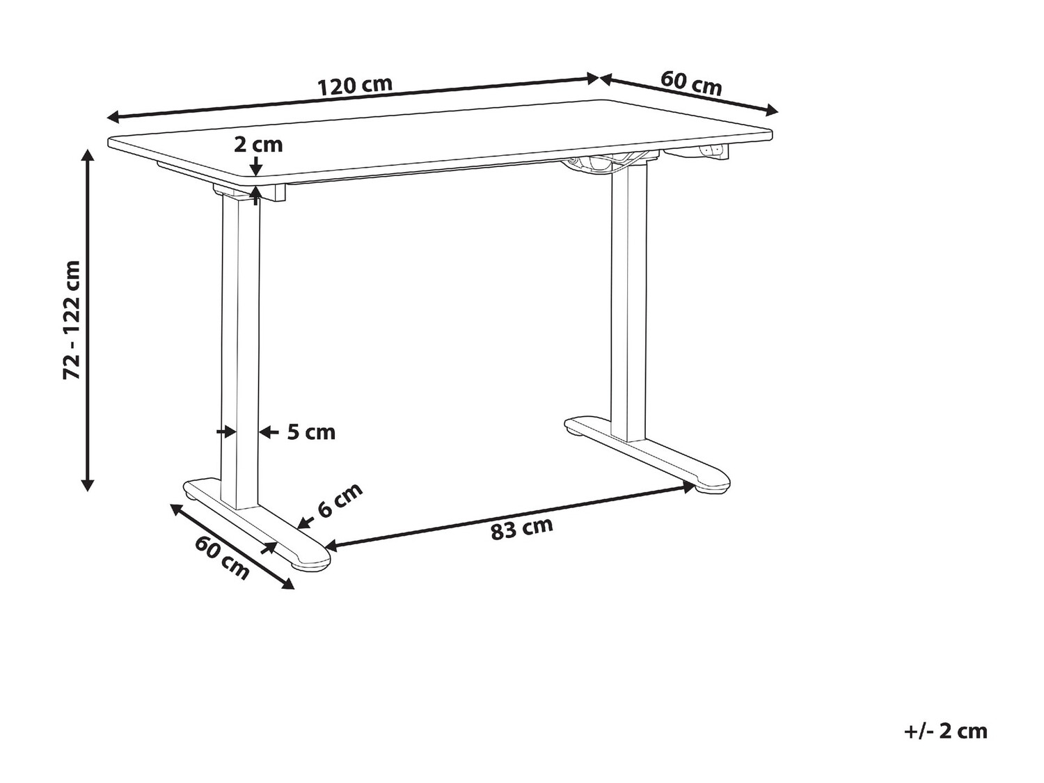 Radni stol podesiv po visini Berwyn 840