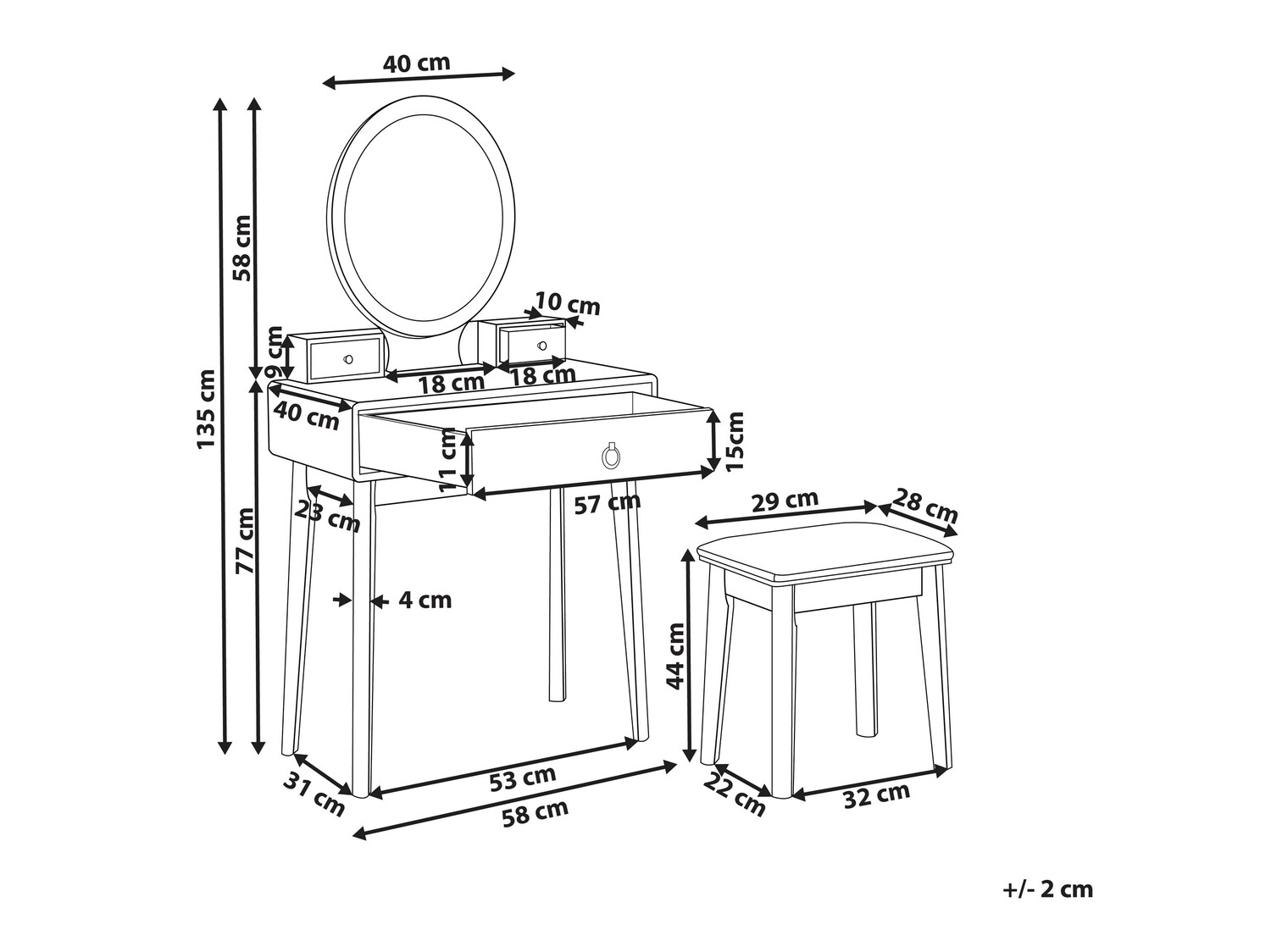 Toaletni stolić Berwyn 833