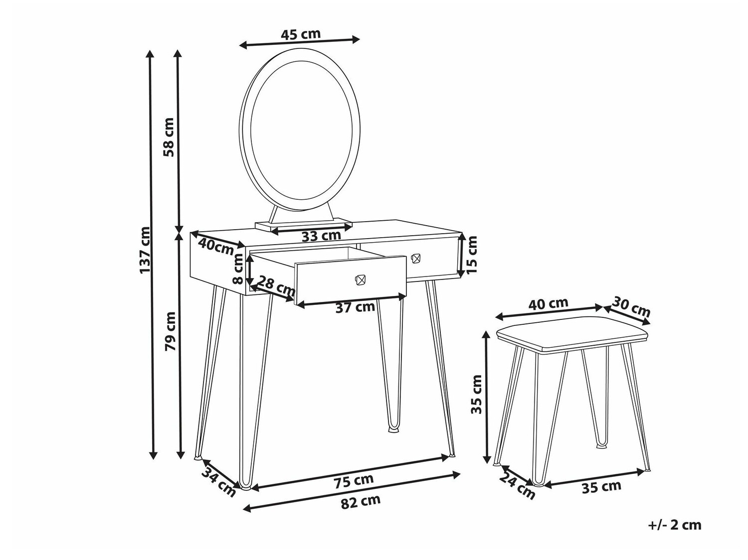 Toaletni stolić Berwyn 835