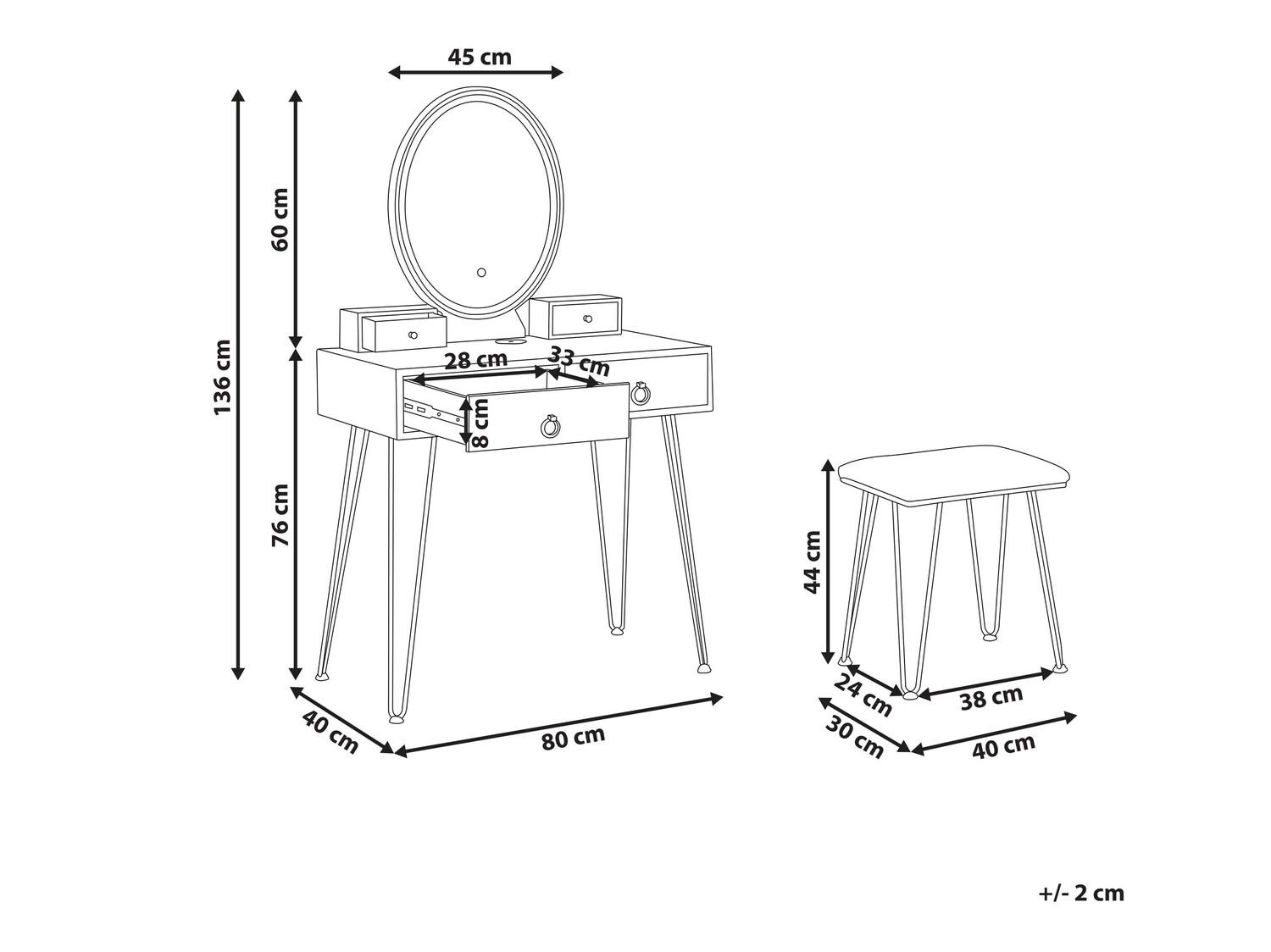 Toaletni stolić Berwyn 836