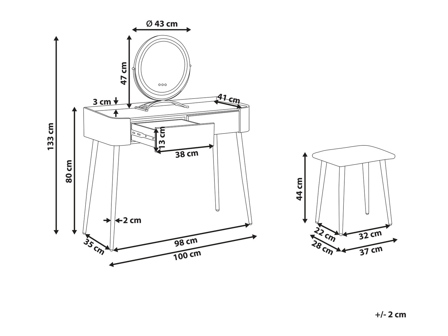 Toaletni stolić Berwyn 839