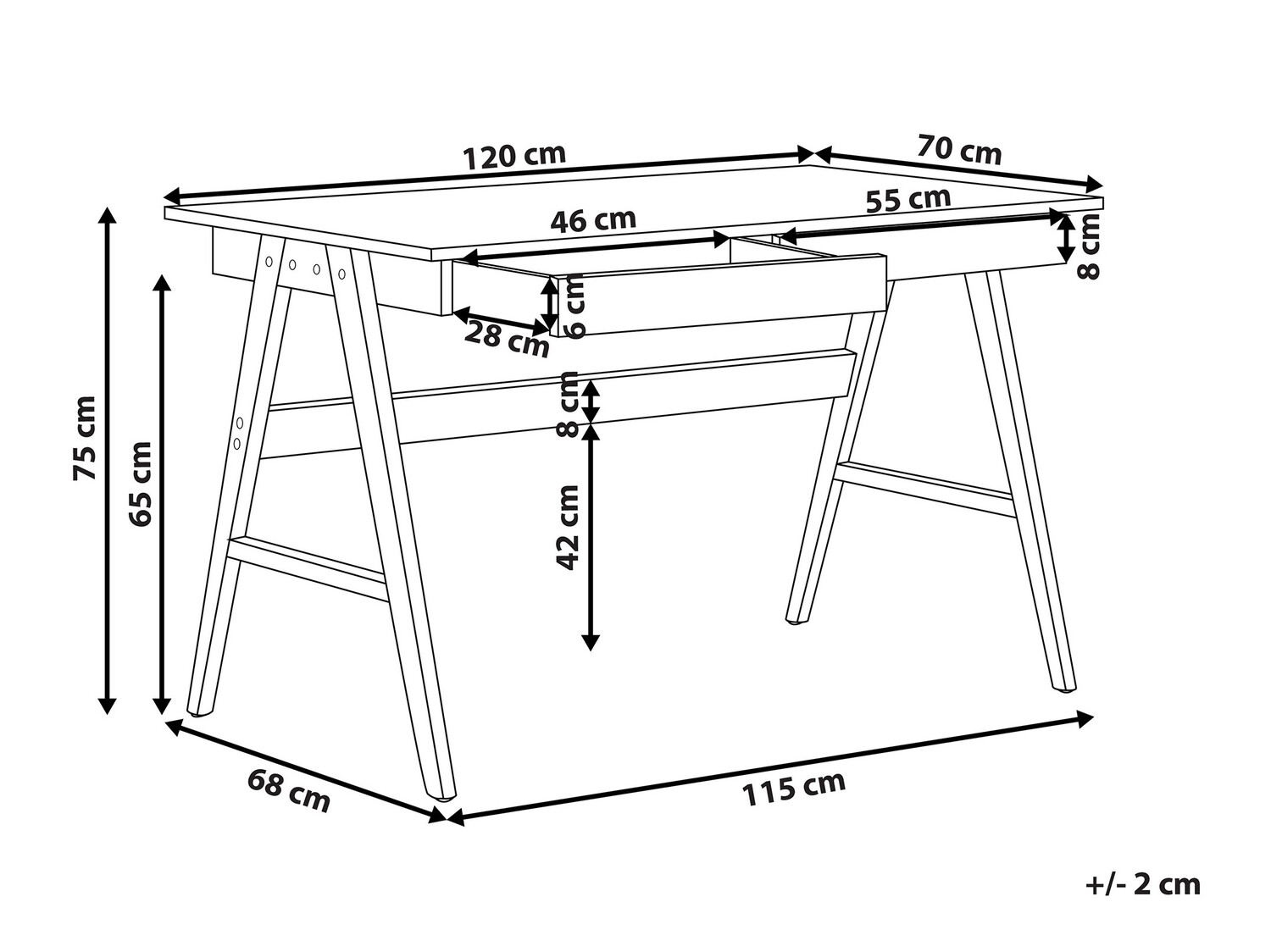 Uredski stol Berwyn 834 (Tamno drvo)