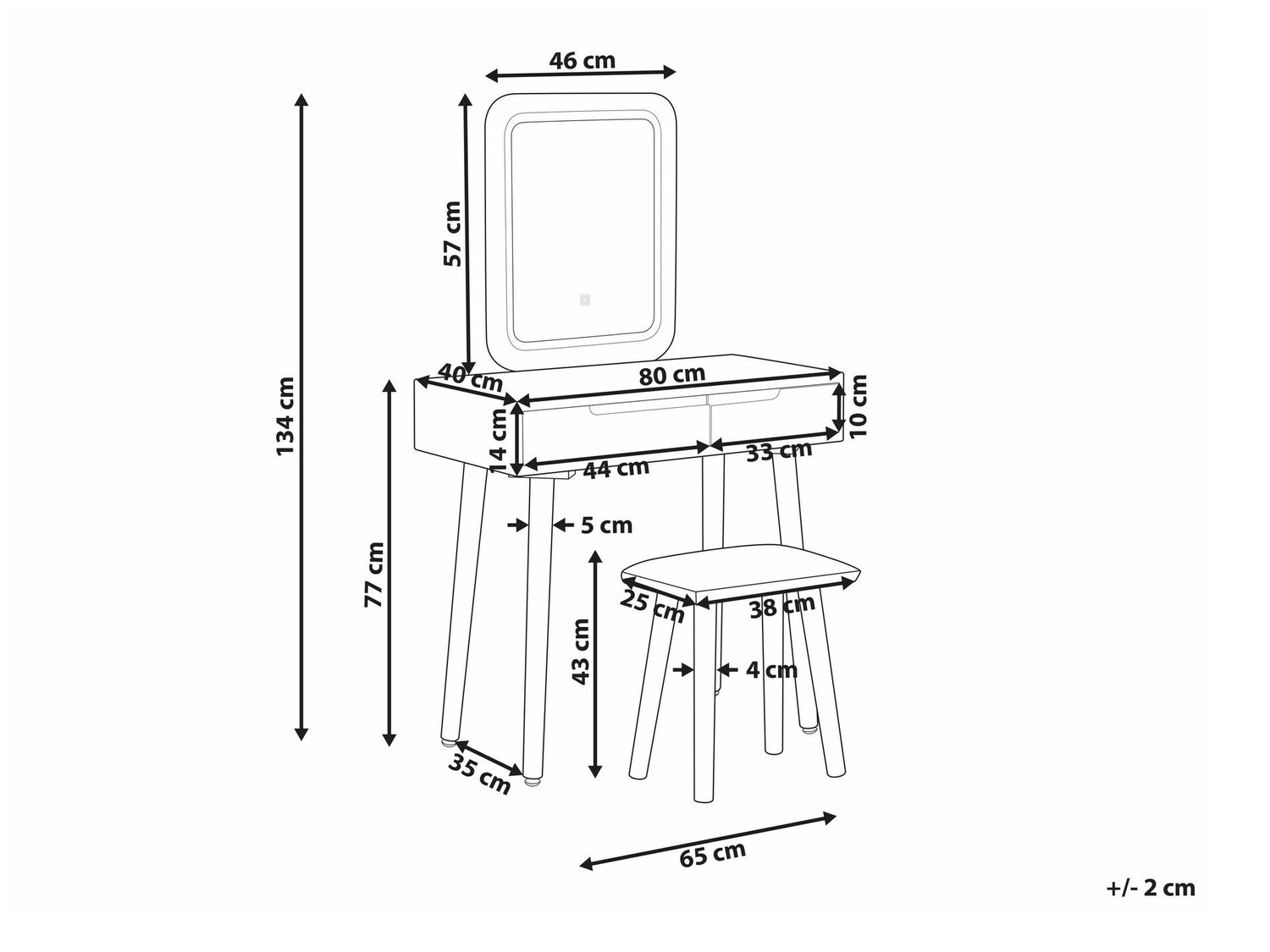 Toaletni stolić Berwyn 844
