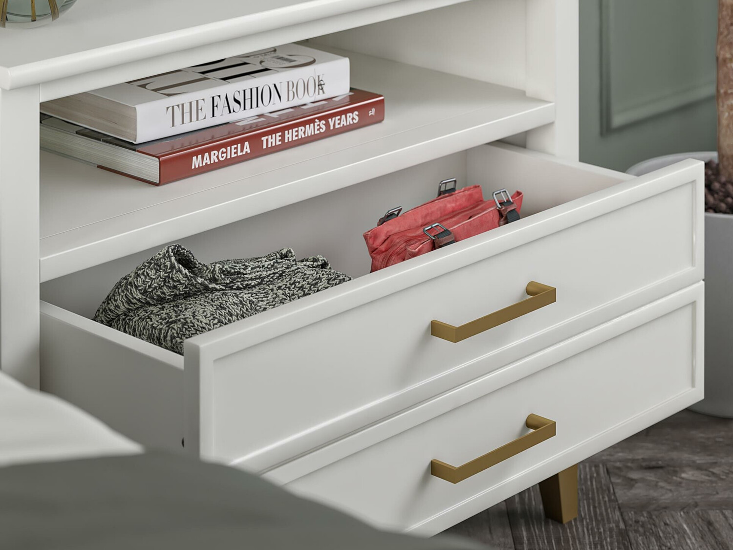 Noćni ormarić CosmoLiving by Cosmopolitan Belromu 107 (Bijela)