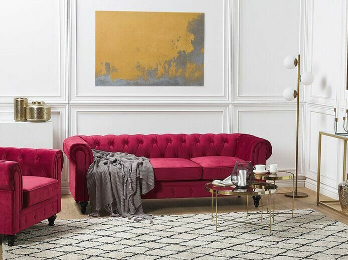 Chesterfield kauč Cirdoro 101 (Crvena)