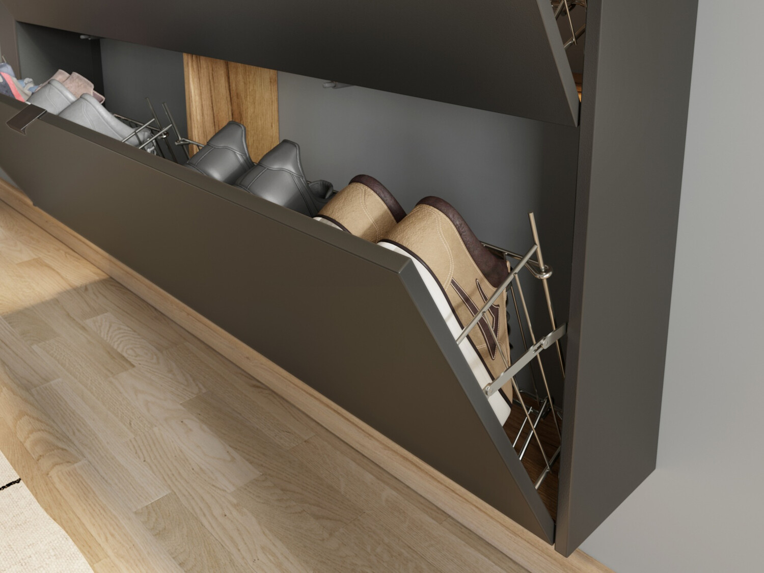 Ormarić za cipele Cirsale 108 (Grafit + Navarra hrast)