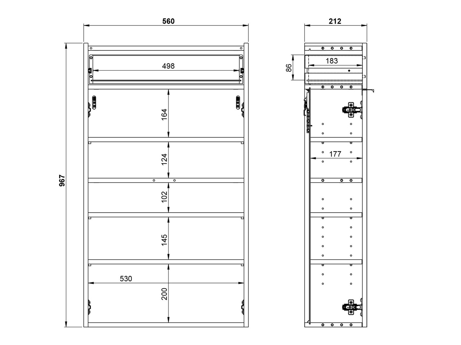 Set za hodnik Cirsale 104 (Grafit + Navarra hrast)
