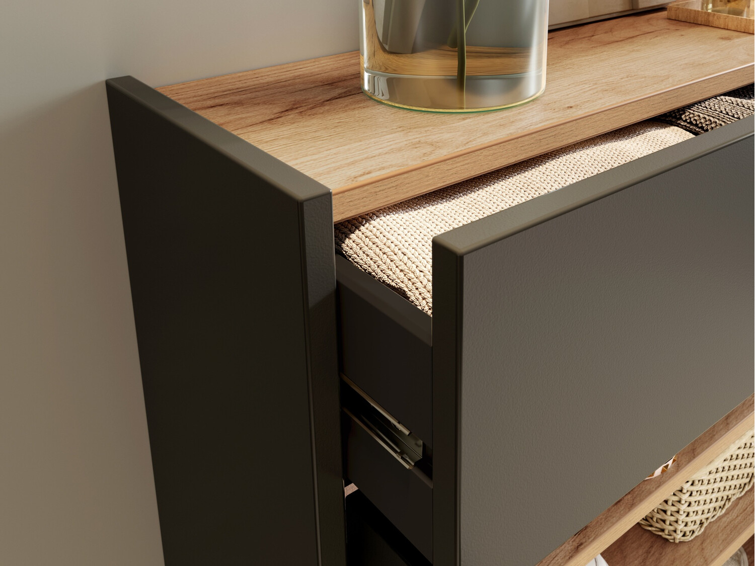 Set za hodnik Cirsale 104 (Grafit + Navarra hrast)