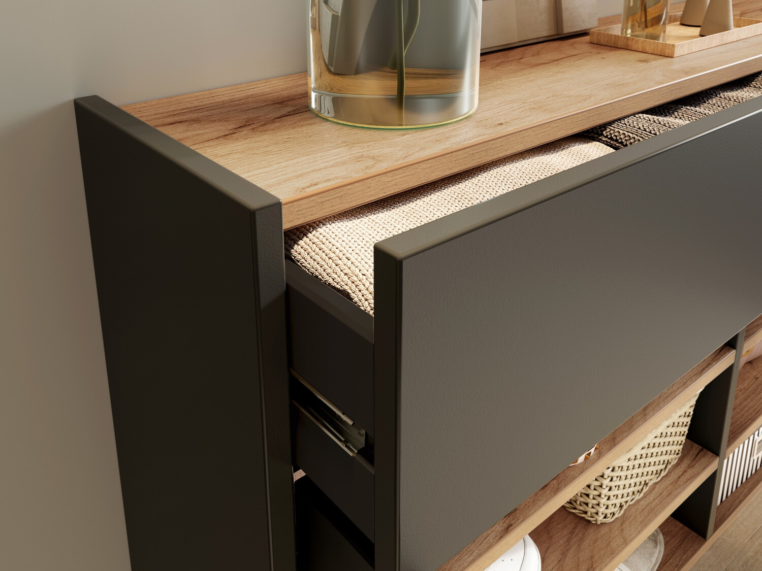 Set za hodnik Cirsale 106 (Grafit + Navarra hrast)