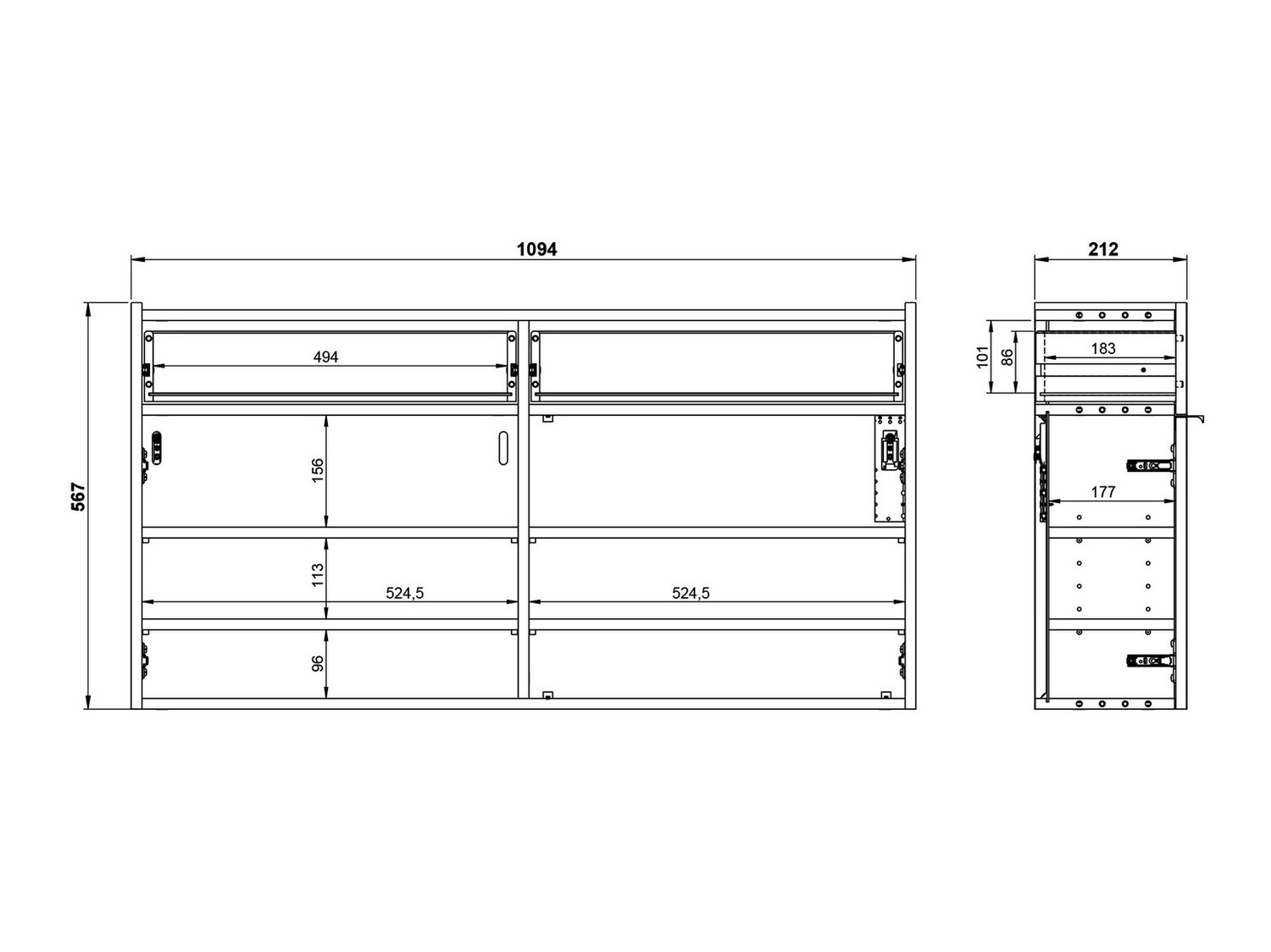 Set za hodnik Cirsale 106 (Zagasito zelena + Navarra hrast)