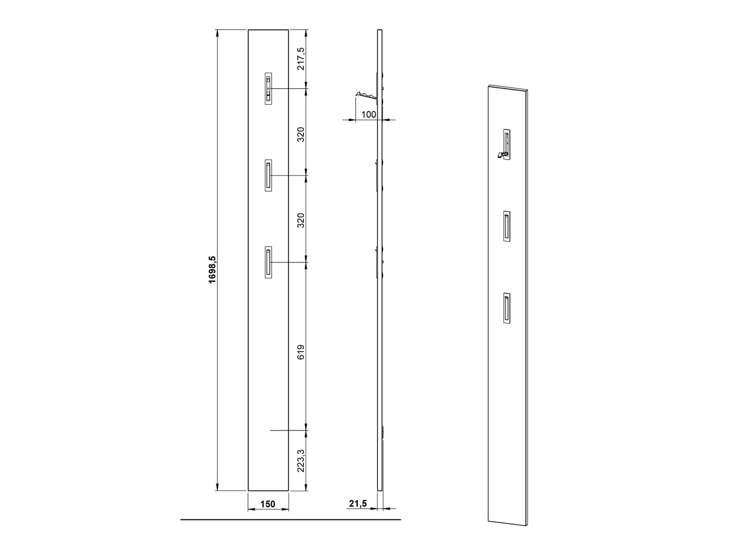 Set za hodnik Cirsale 109 (Grafit + Navarra hrast)