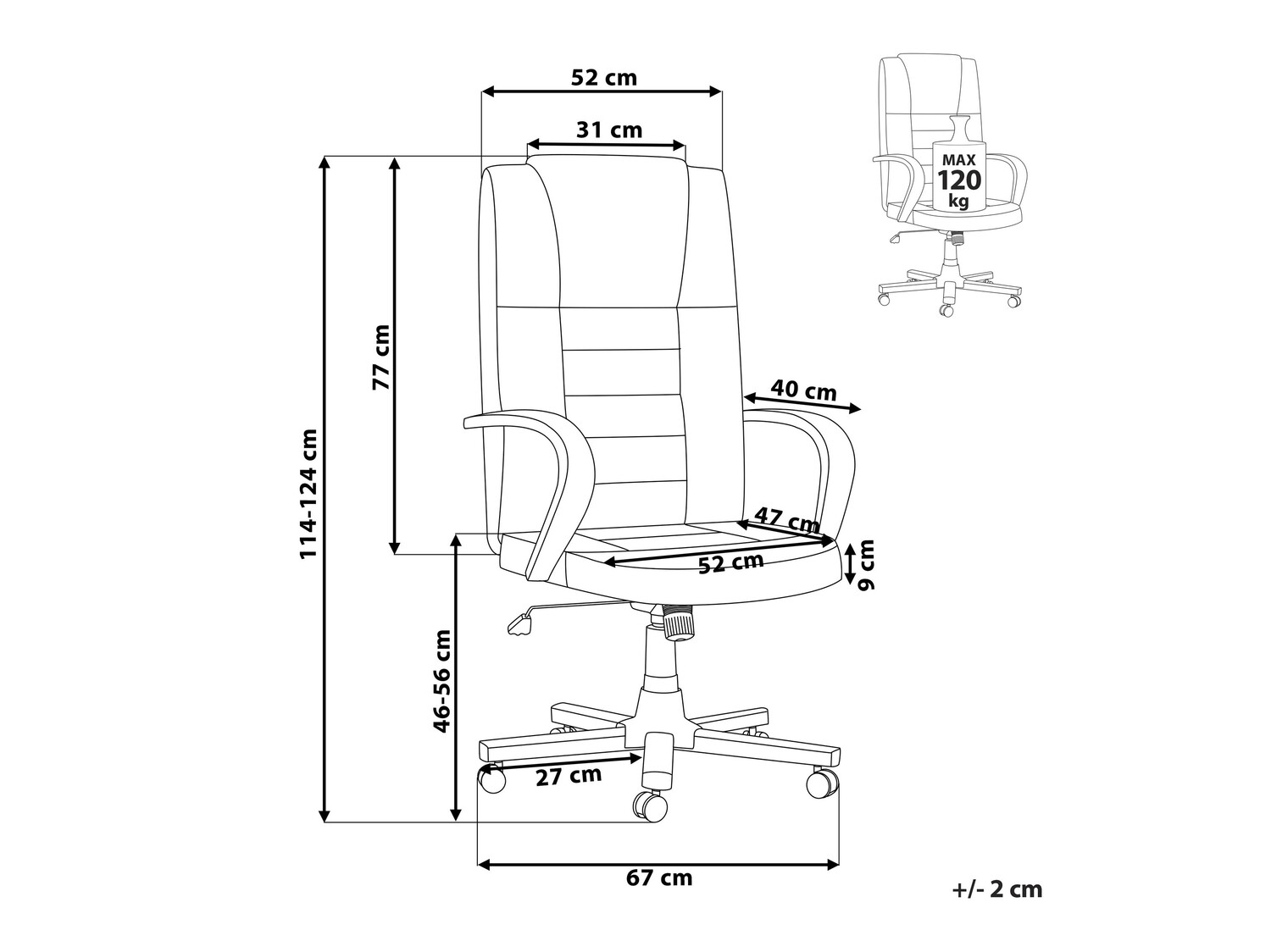 Uredska stolica Berwyn 855 (Crna)