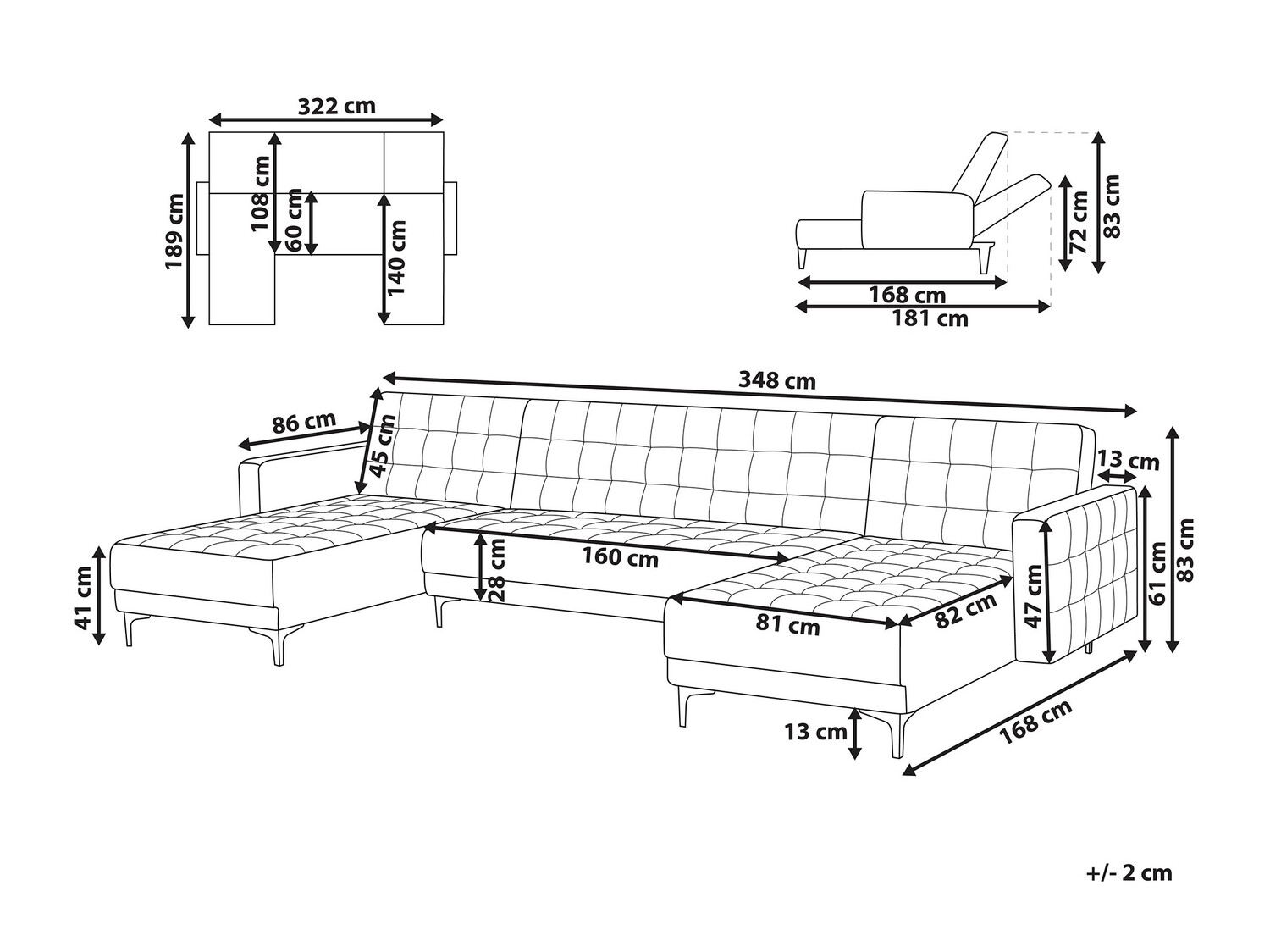 Modularna kutna garnitura Felvena 109 (Tirkizna)