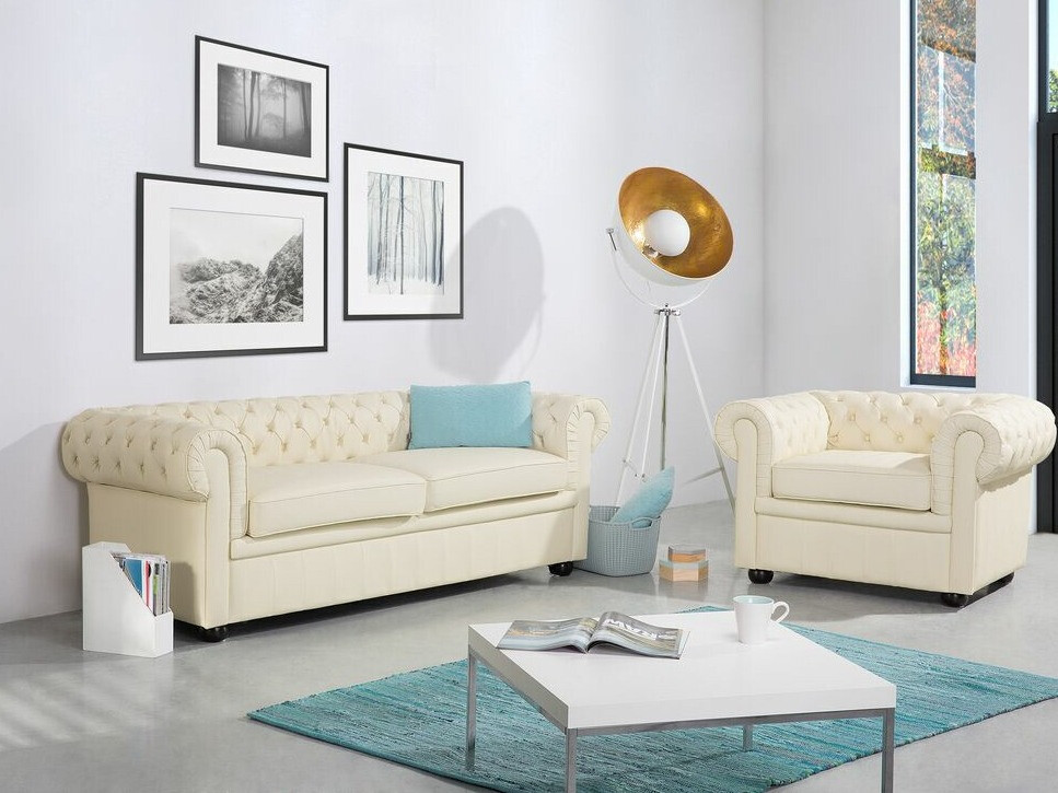 Chesterfield fotelja Cirdoro 105 (Krem)