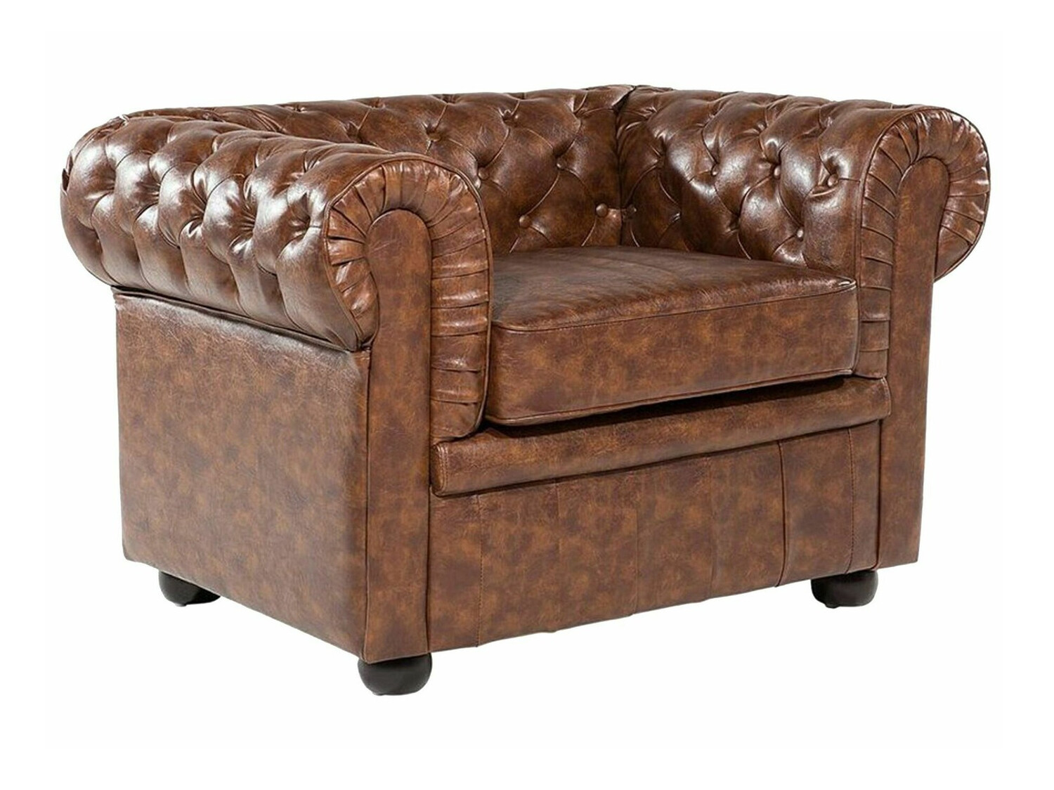 Chesterfield fotelja Cirdoro 105 (Smeđa)