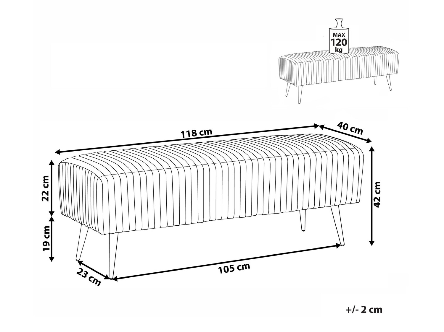 Meka klupa Berwyn 859 (Siva)