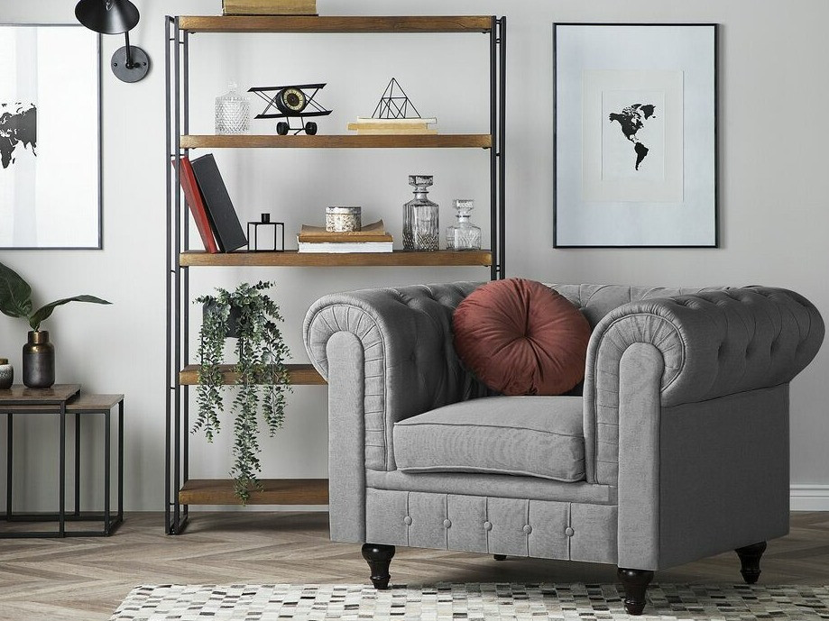 Chesterfield fotelja Cirdoro 107 (Siva)