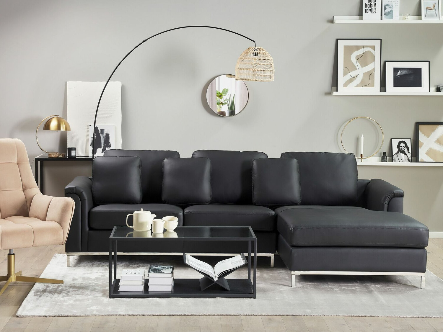 Kutna garnitura Berwyn 884 (Crna)