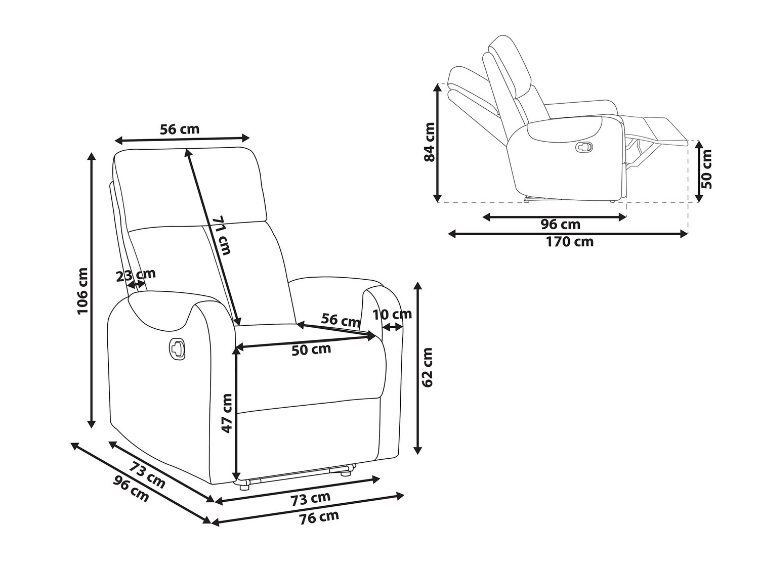 Podesiva fotelja Berwyn 886 (Siva)