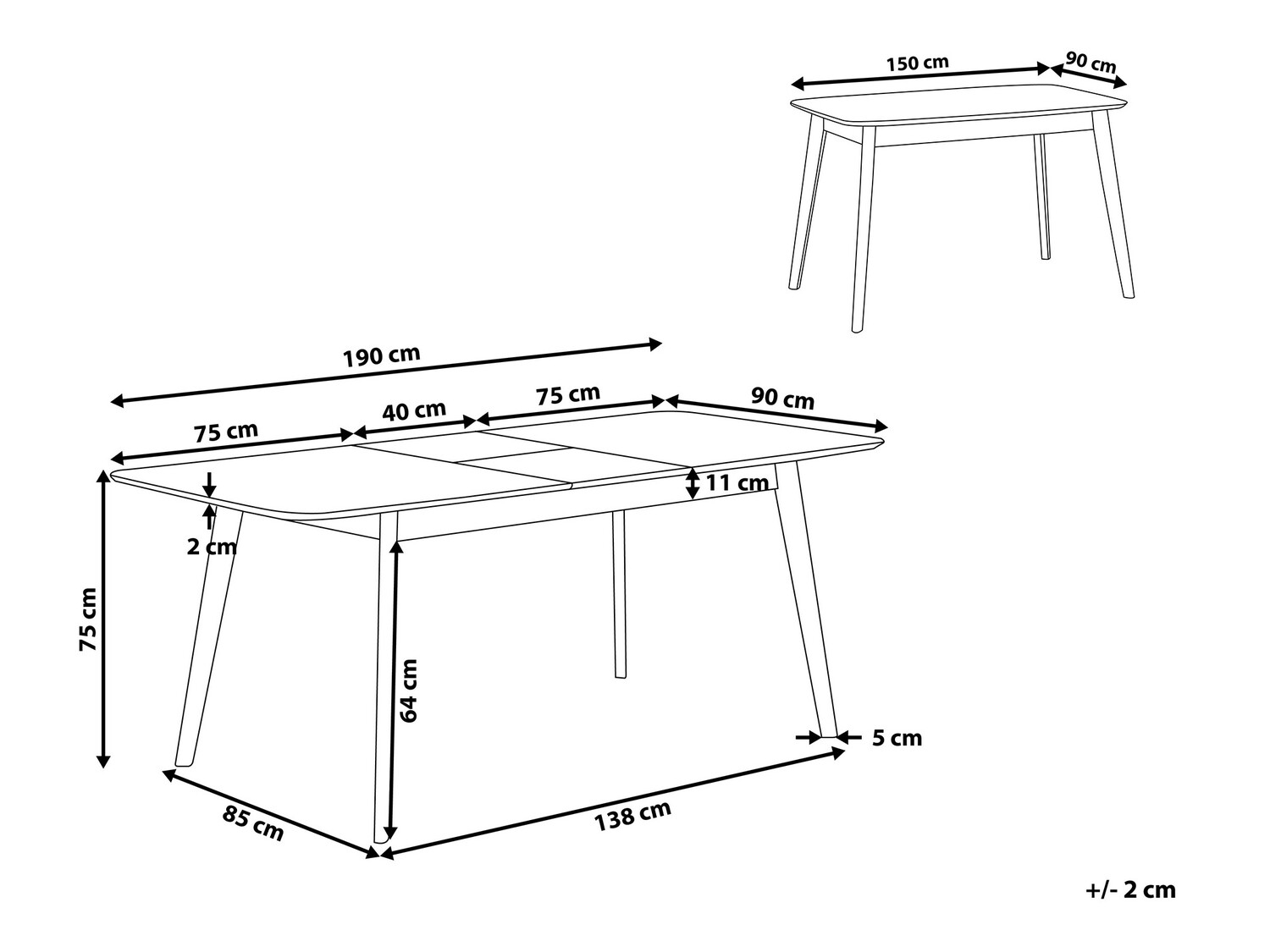 Stol Berwyn 907 (Tamno drvo)