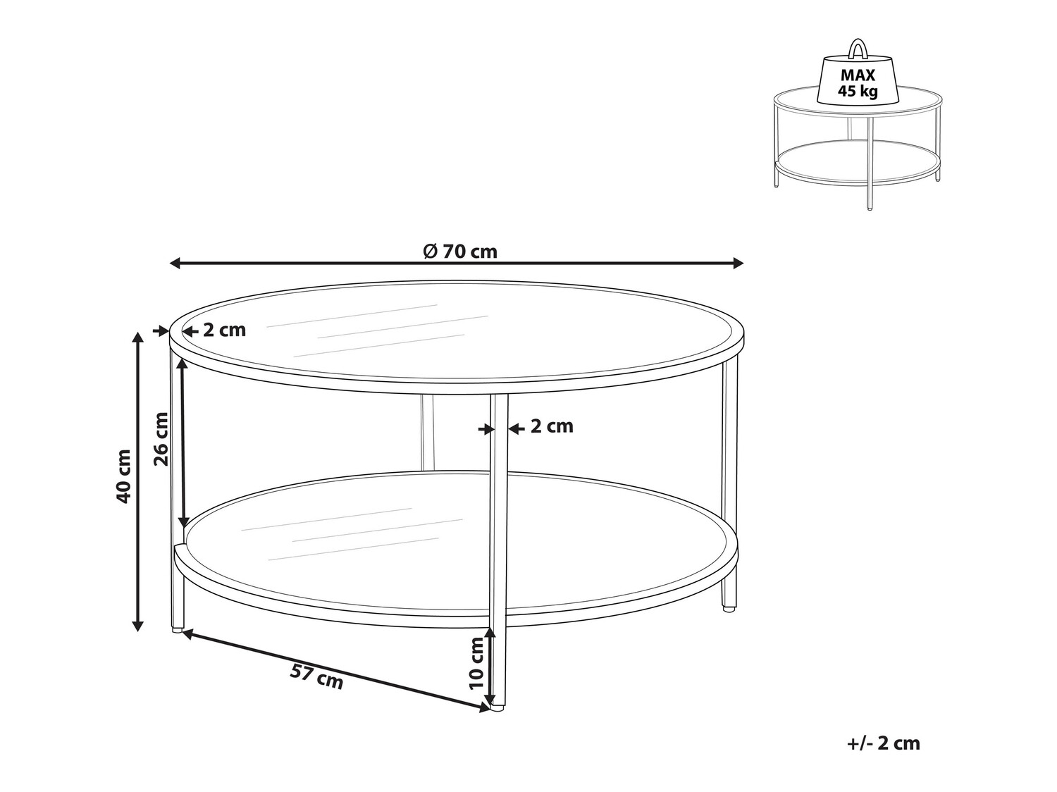 Stolić za kavu Berwyn 903 (Zlatna)