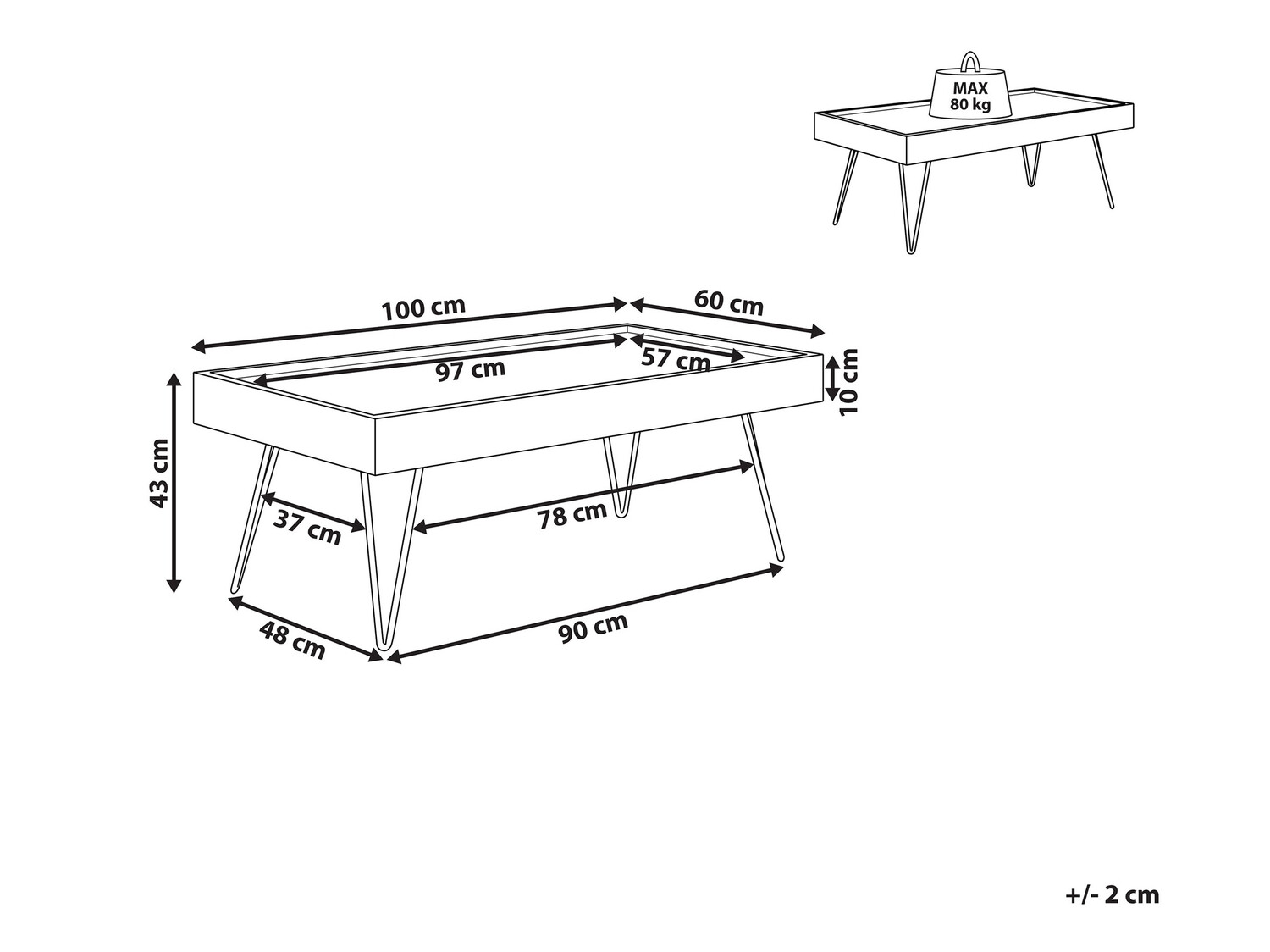 Stolić za kavu Berwyn 924 (Tamno drvo)