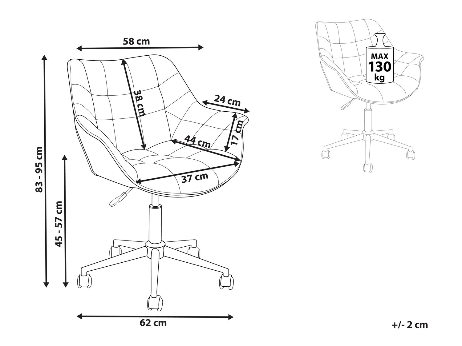 Uredska stolica Berwyn 921 (Ružičasta)