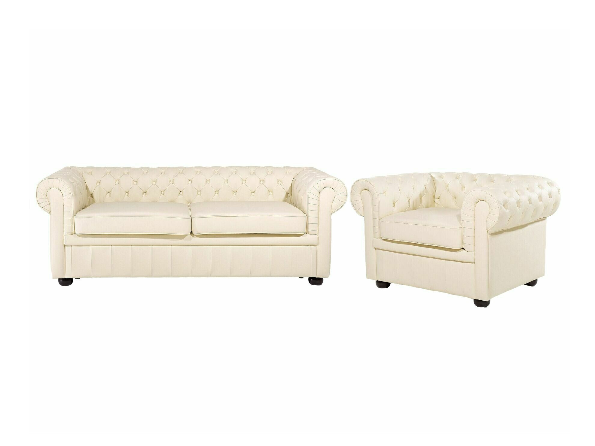 Chesterfield set tapeciranog namještaja Cirdoro 112 (Krem)