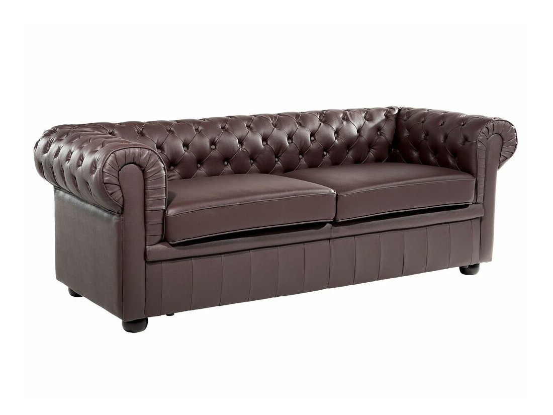 Chesterfield set tapeciranog namještaja Cirdoro 112 (Tamno smeđa)