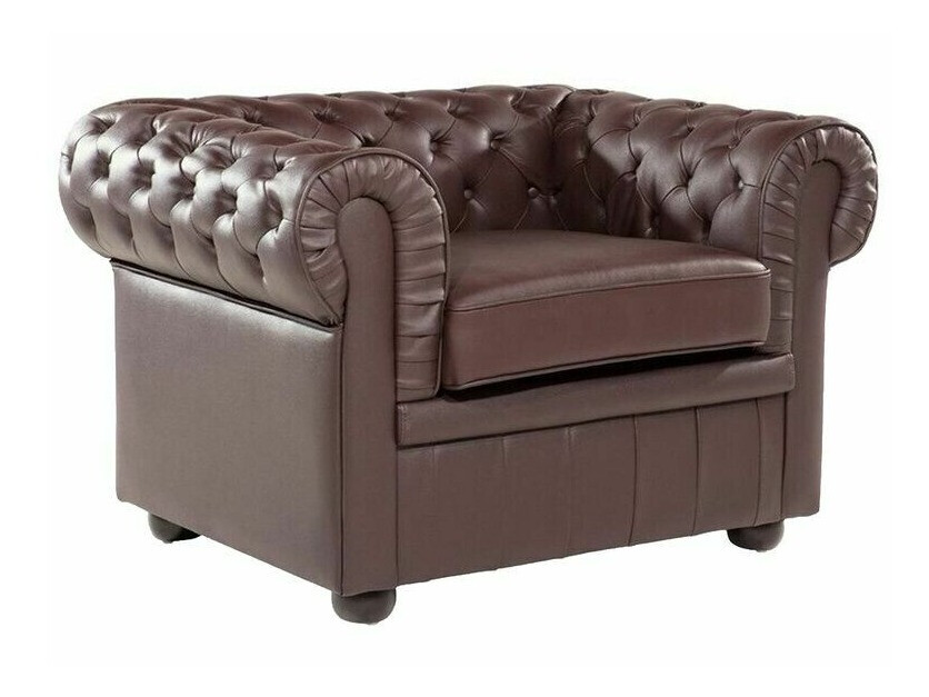 Chesterfield set tapeciranog namještaja Cirdoro 112 (Tamno smeđa)