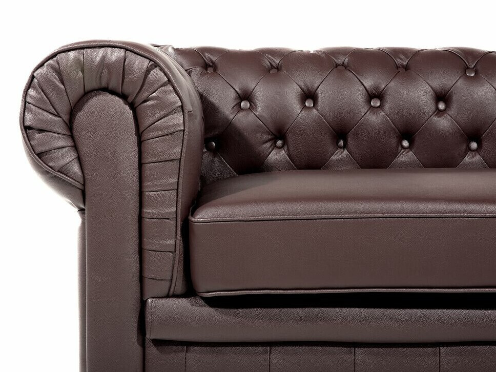 Chesterfield set tapeciranog namještaja Cirdoro 112 (Tamno smeđa)
