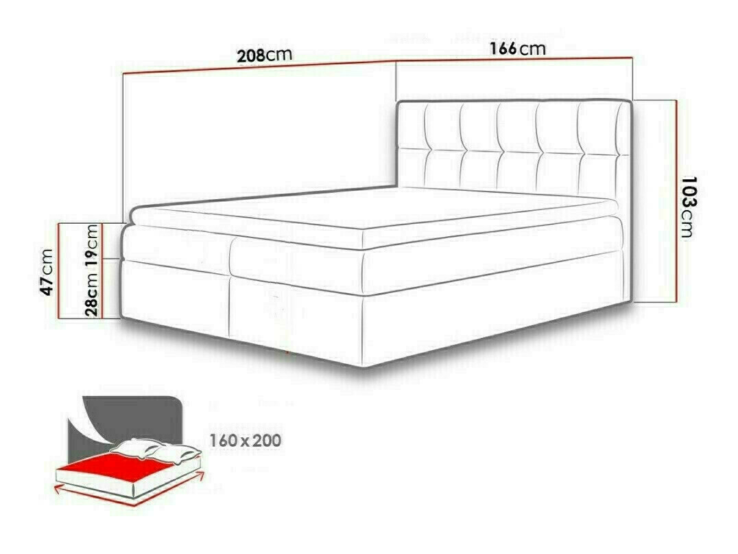 Boxspring krevet Aedes (Rico 23)