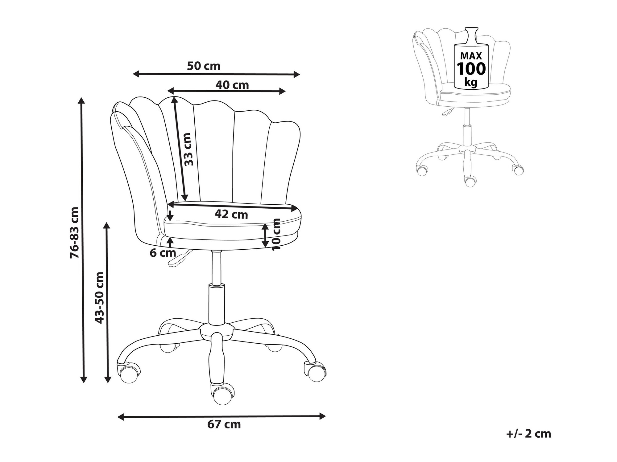 Uredska stolica Berwyn 991 (Ružičasta + Zlatna)