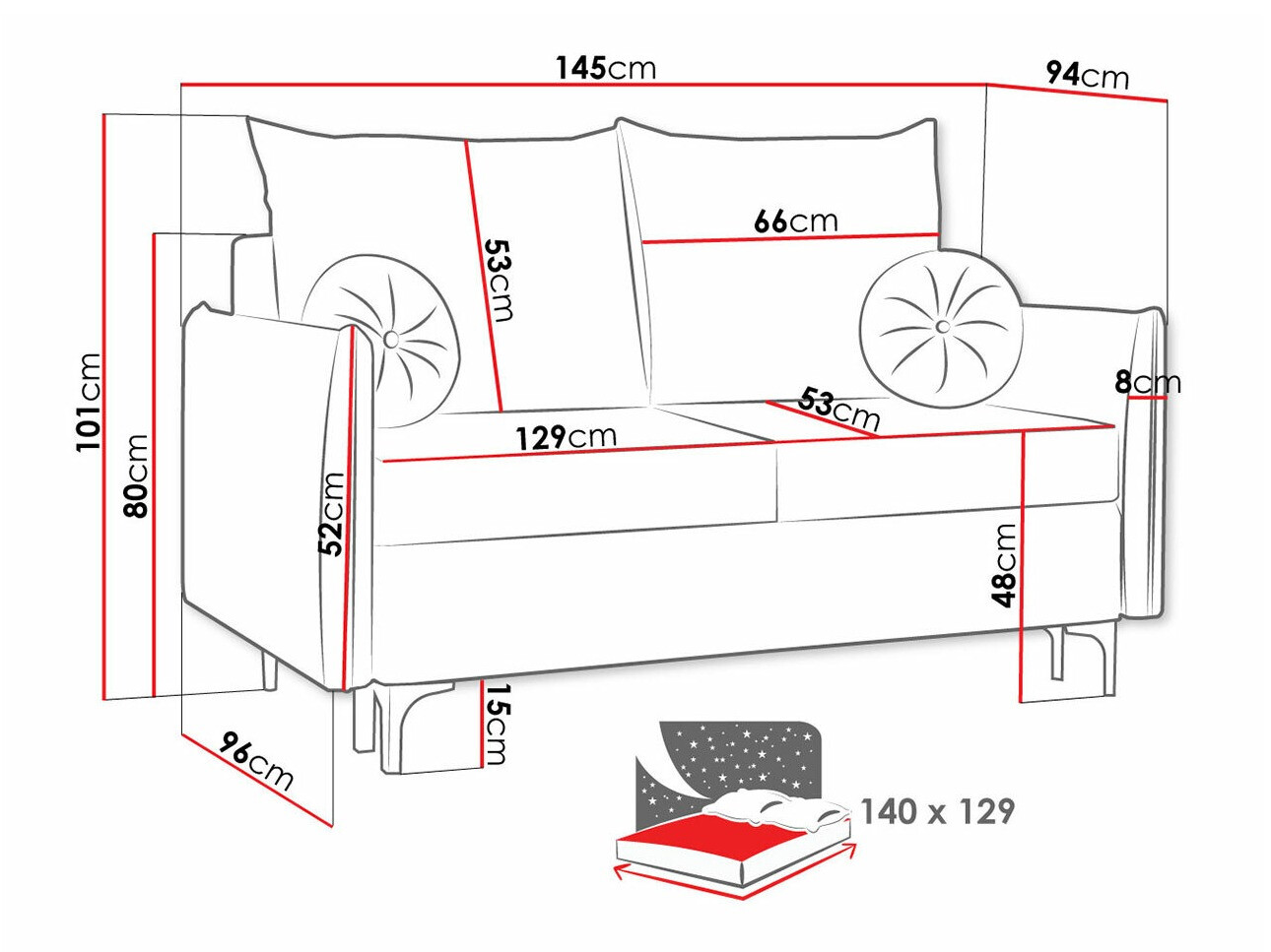 Kauč na razvlačenje Clovis 110 (Manila 02)
