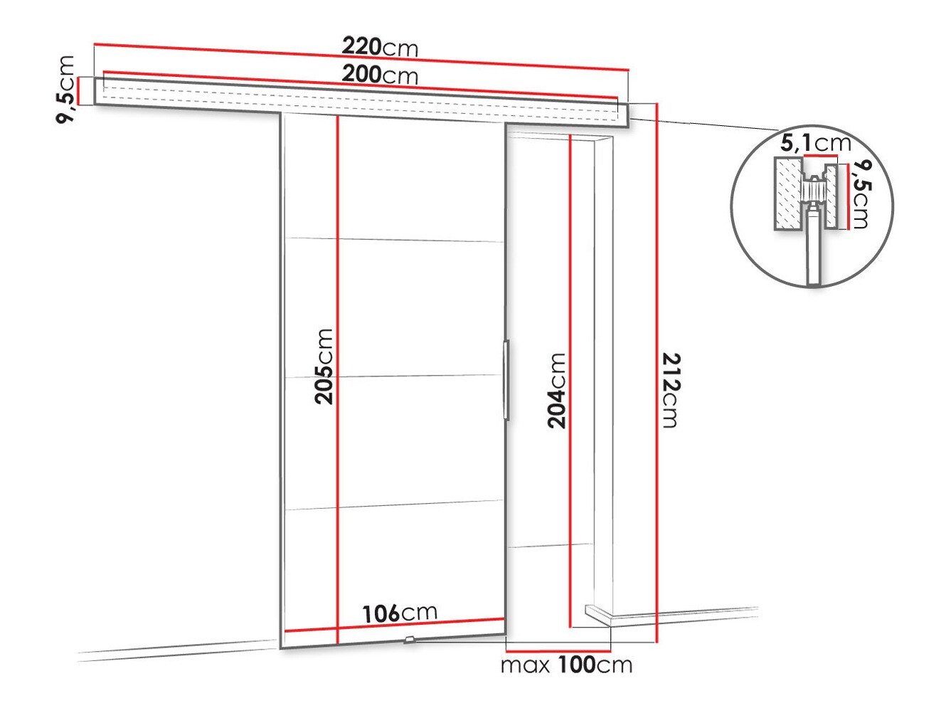 Klizna vrata Dover 146 (Bijela)
