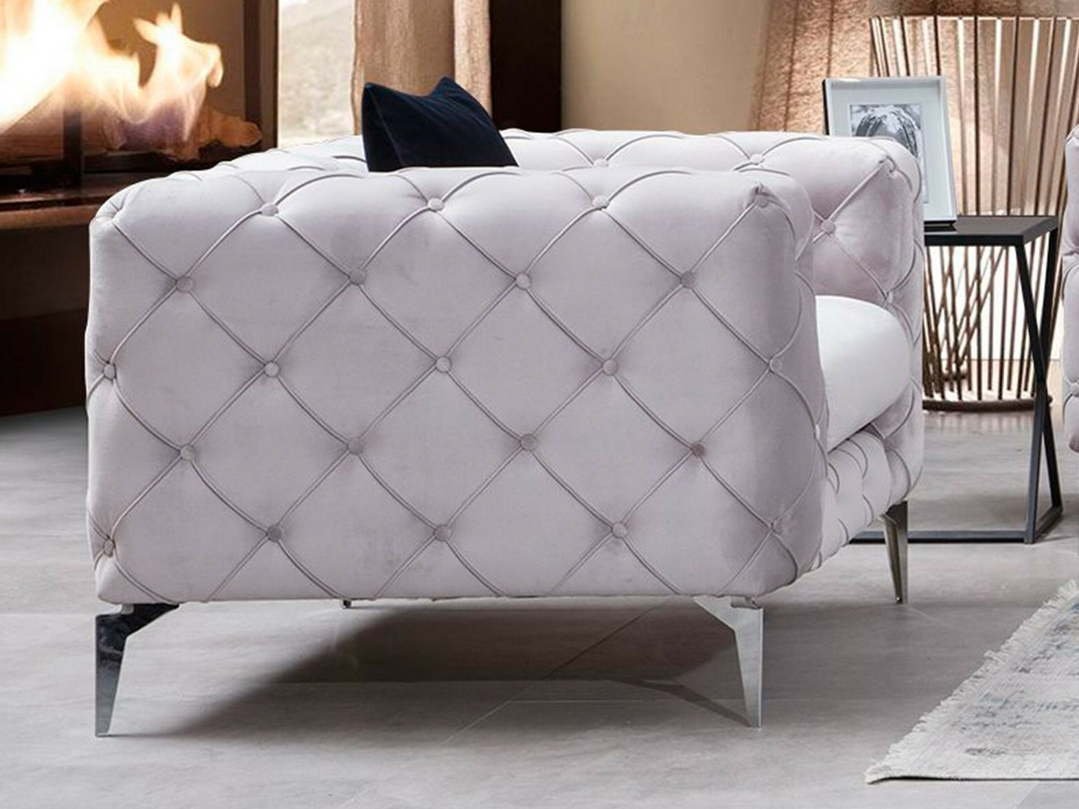 Chesterfield fotelja Altadena 358 (Svijetlo siva)