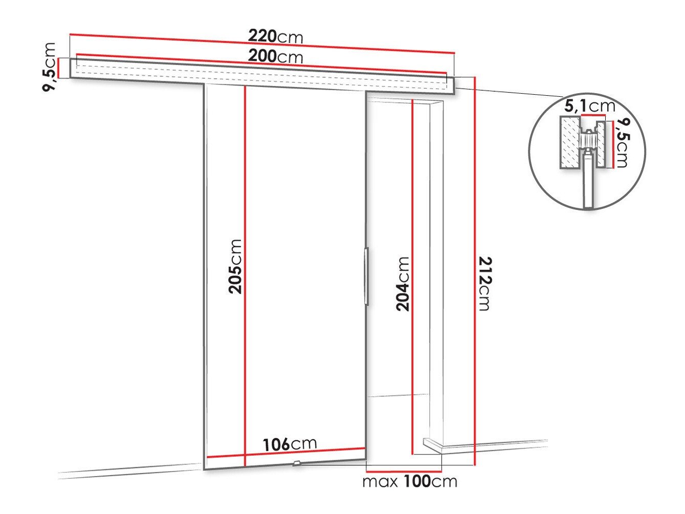 Klizna vrata Dover 143 (Tamni jasen)