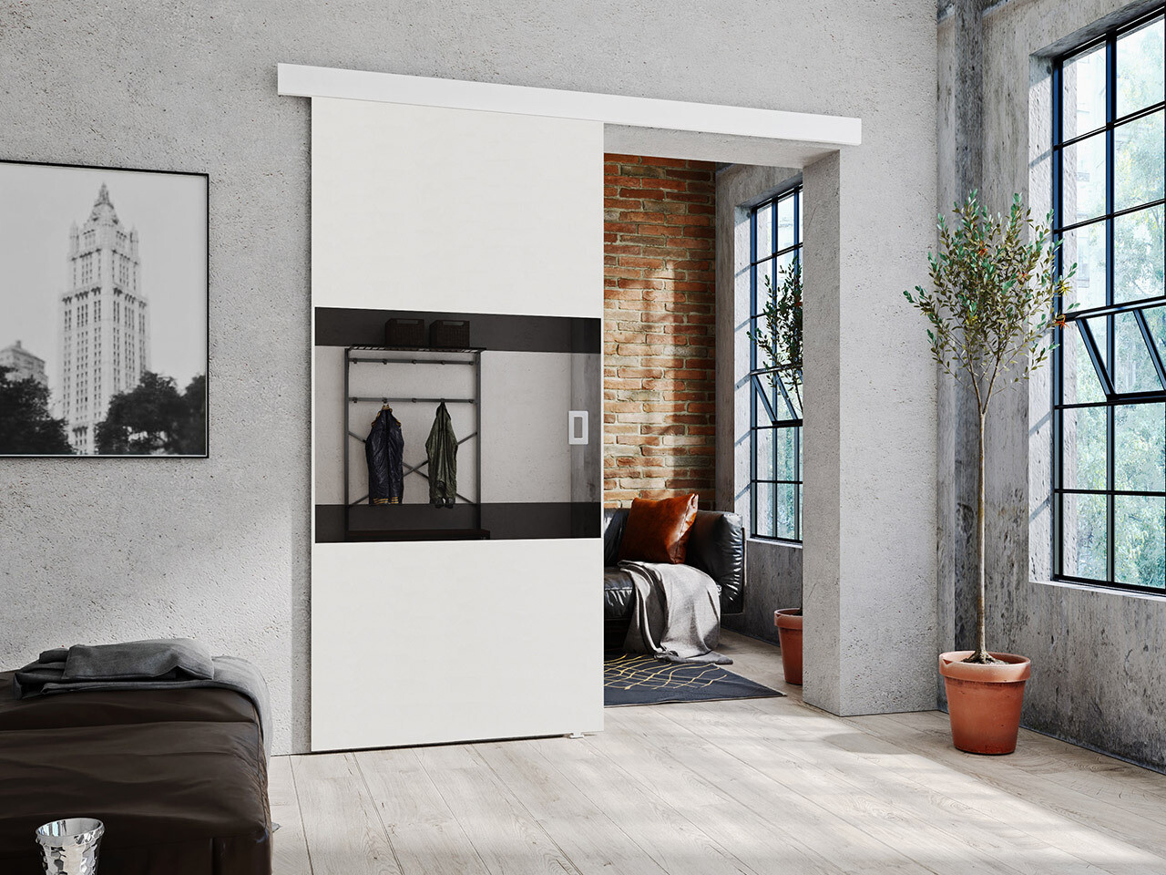 Klizna vrata Dover 218 (Bijela + Crna)