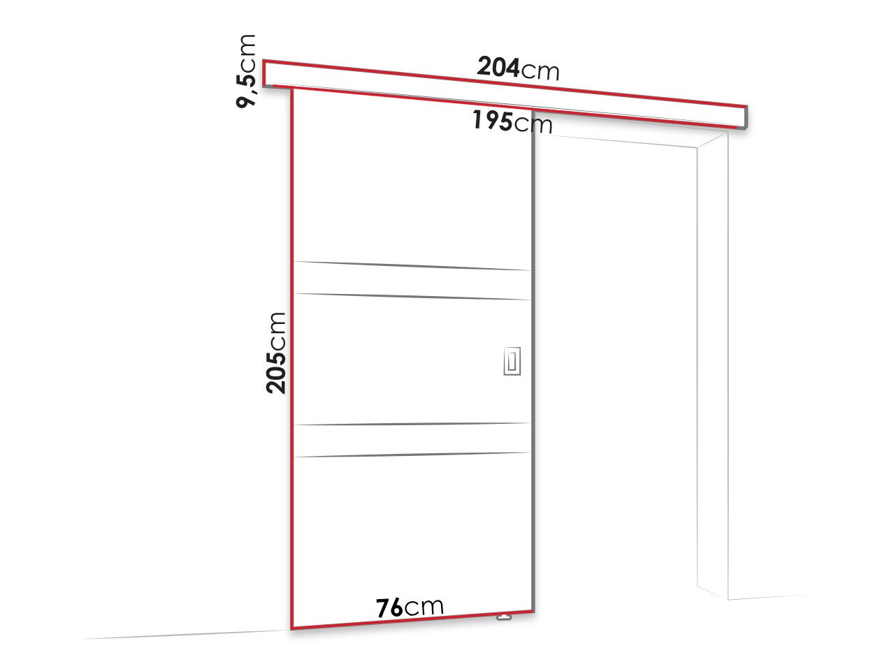 Klizna vrata Dover 218 (Bijela + Crna)