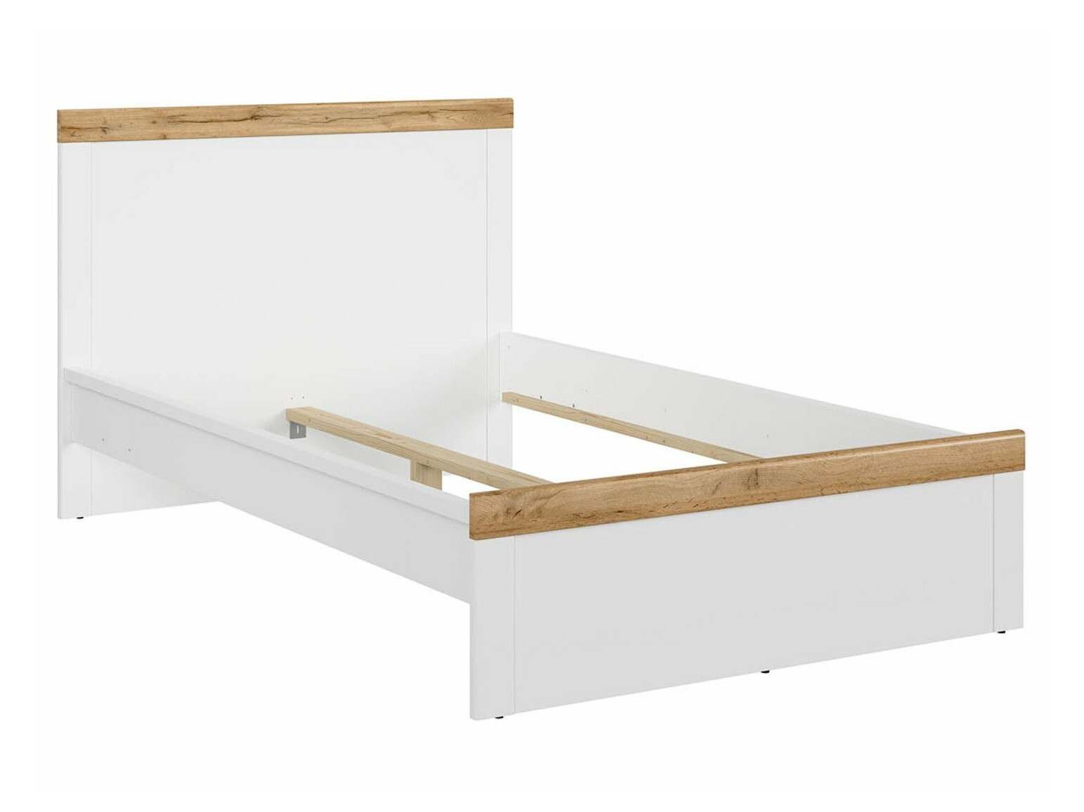 Krevet Sonsoru 115 (Bijela + Sjajno bijela + Hrast Wotan)