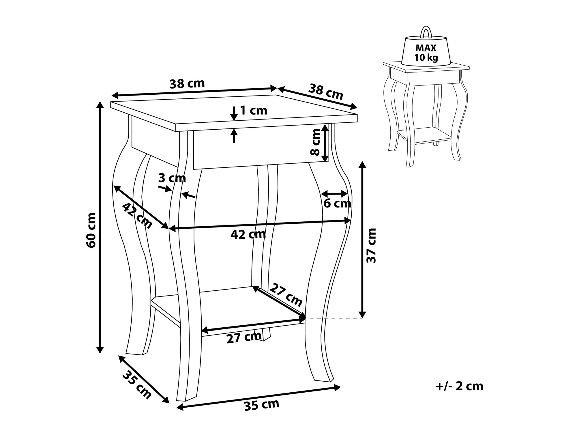 Pomoćni stolić Berwyn 1063 (Bijela)
