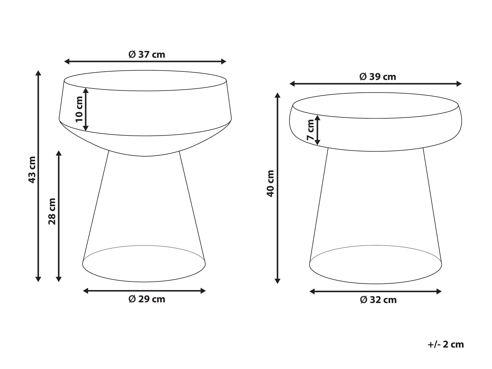 Set pomoćnih stolića Berwyn 1061 (Crvena)