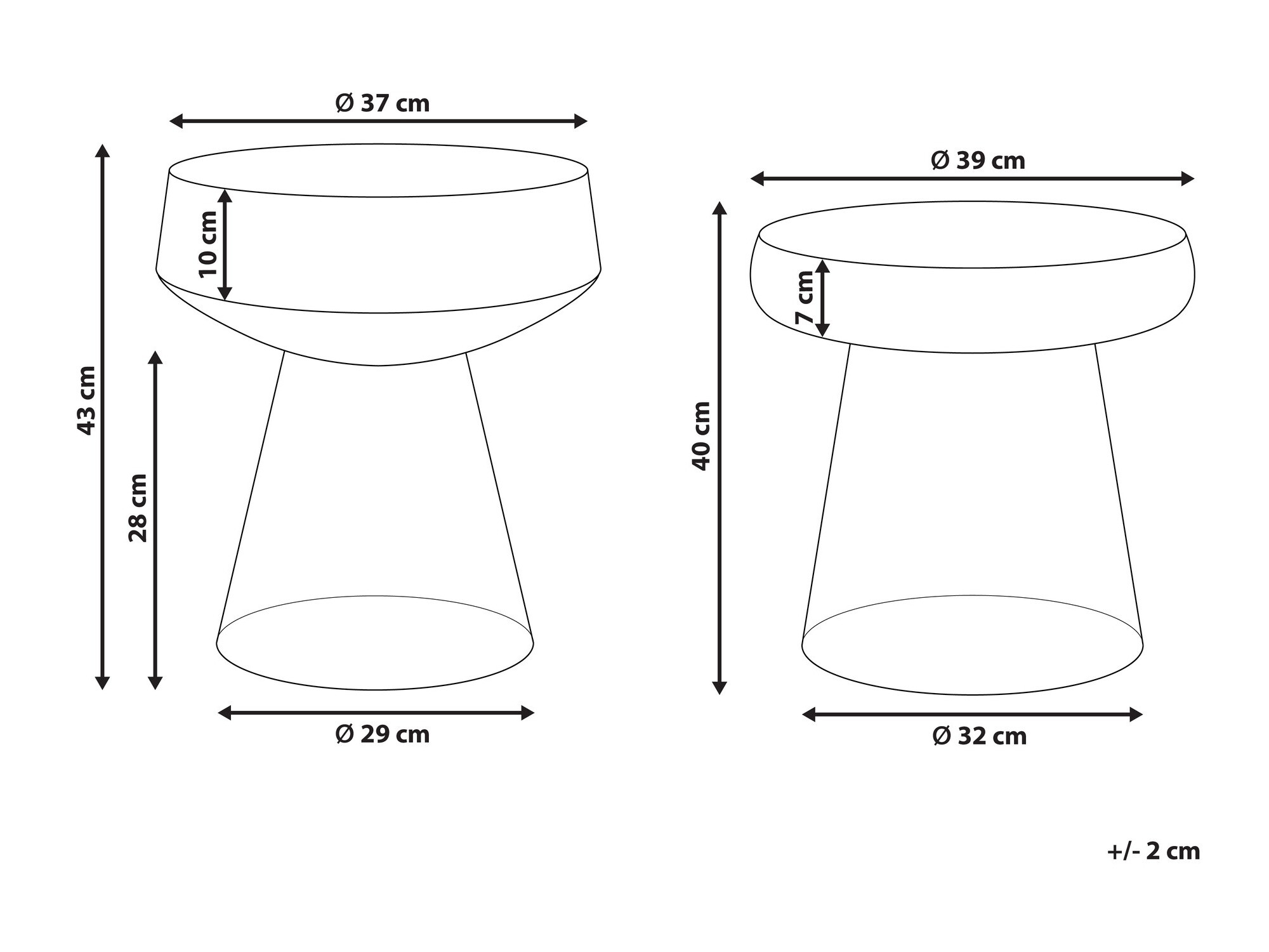 Set pomoćnih stolića Berwyn 1061 (Smeđa)