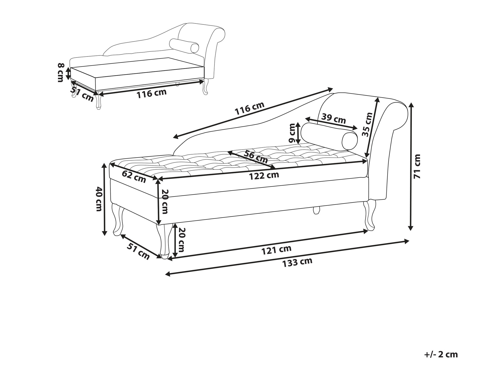 Ležaj Berwyn 1074 (Svijetlo siva)