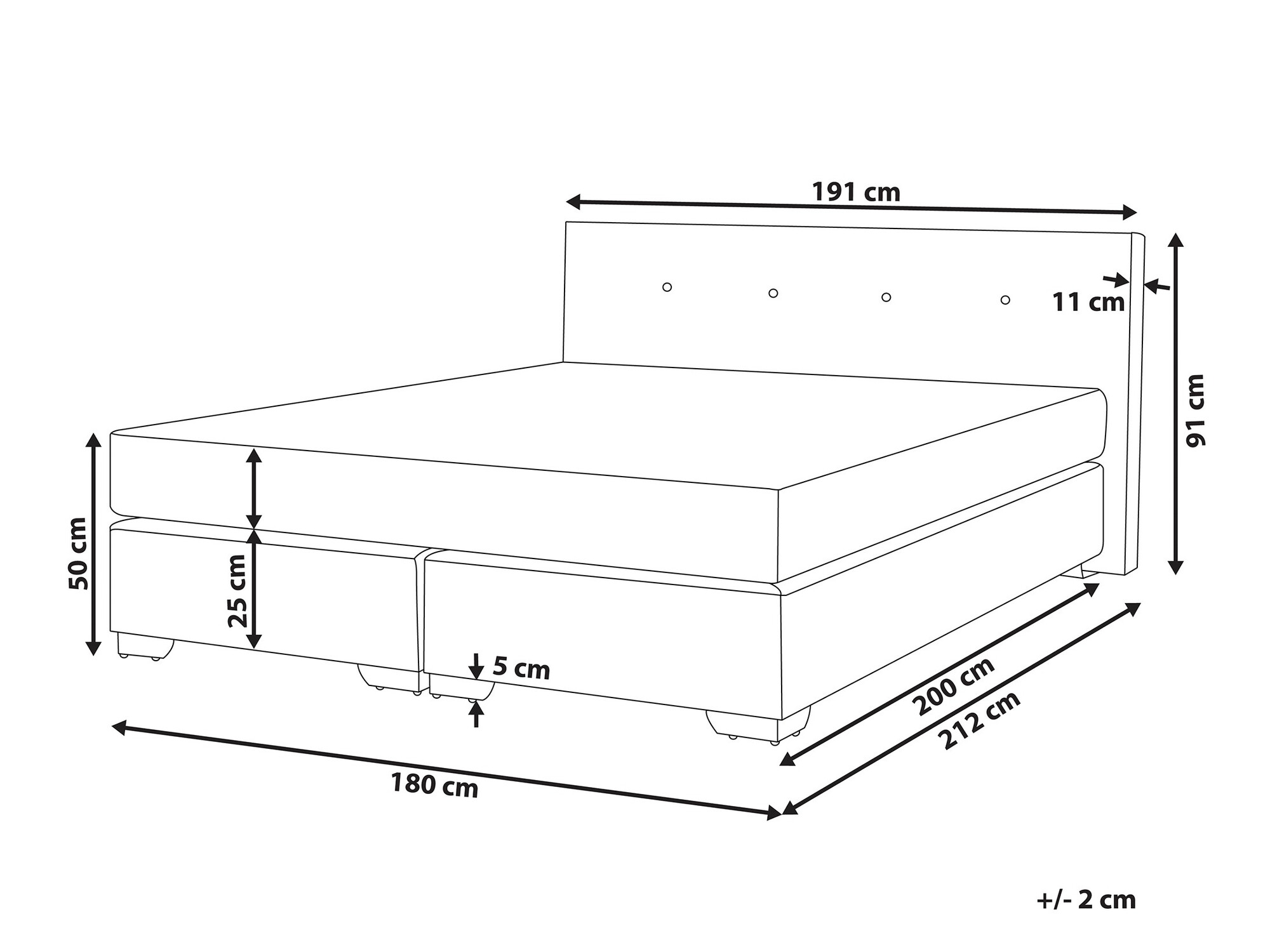 Boxspring krevet Berwyn 1076 (Bež)