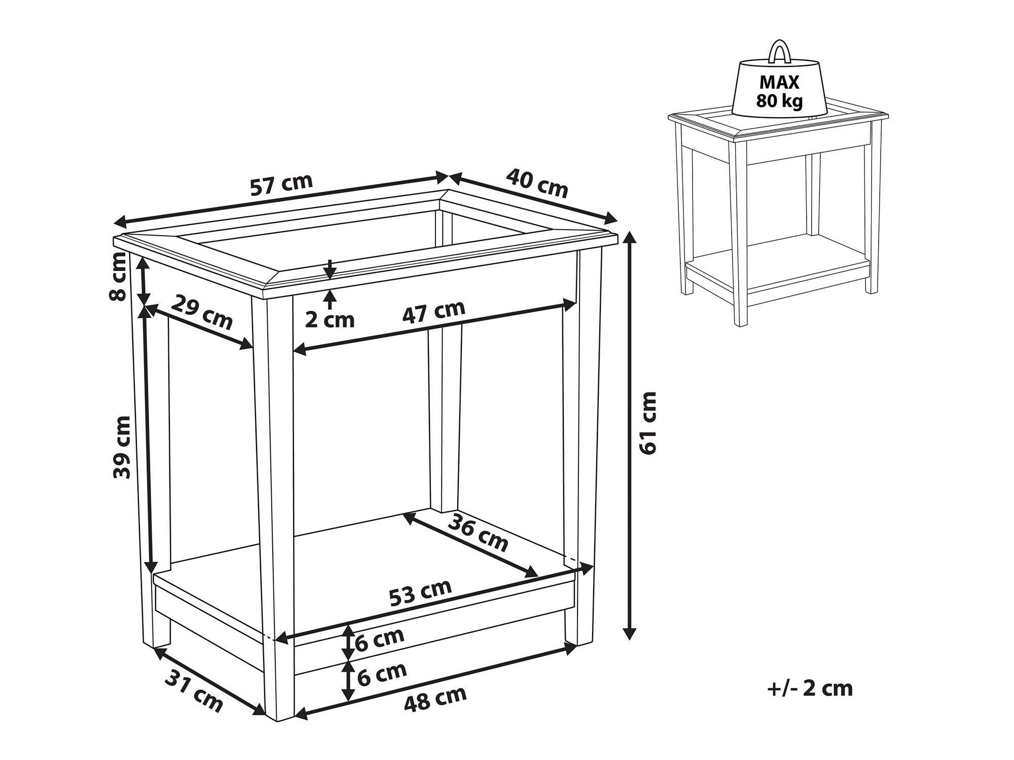 Pomoćni stolić Berwyn 1080