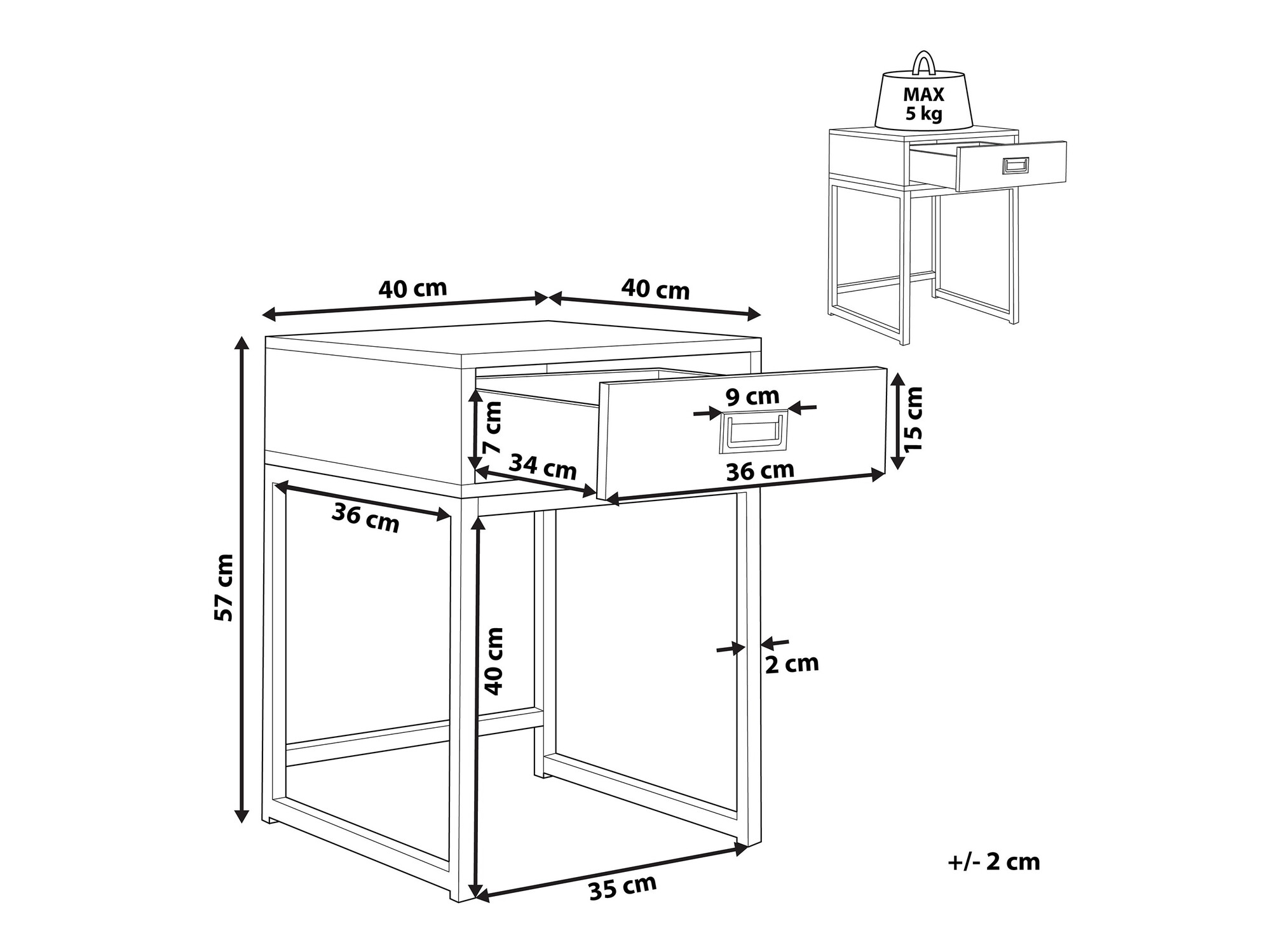 Pomoćni stolić Berwyn 1083 (Crna + Zlatna)