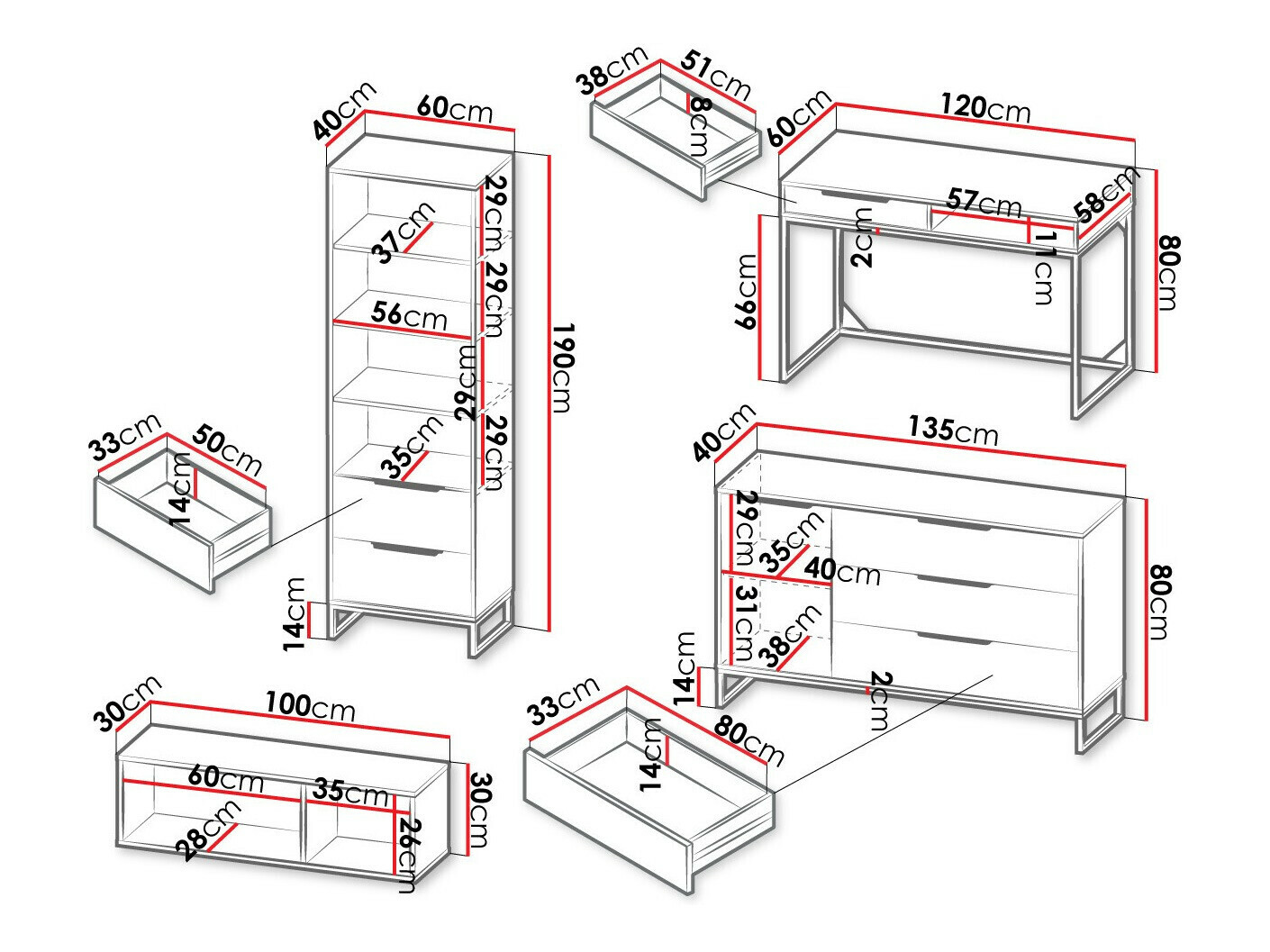 Set za kućni ured Romcama 110
