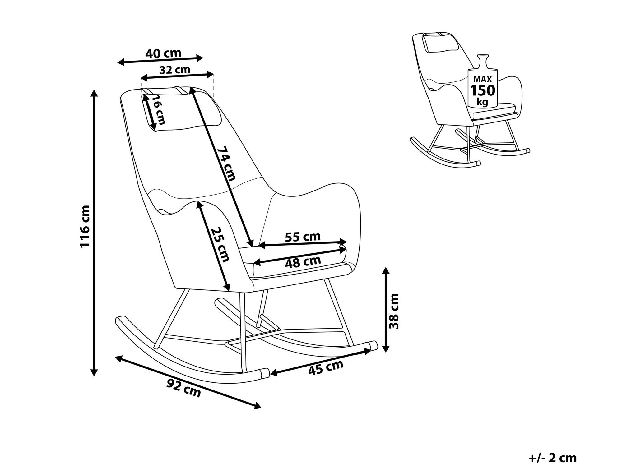 Stolica za ljuljanje Berwyn 1110 (Bež)